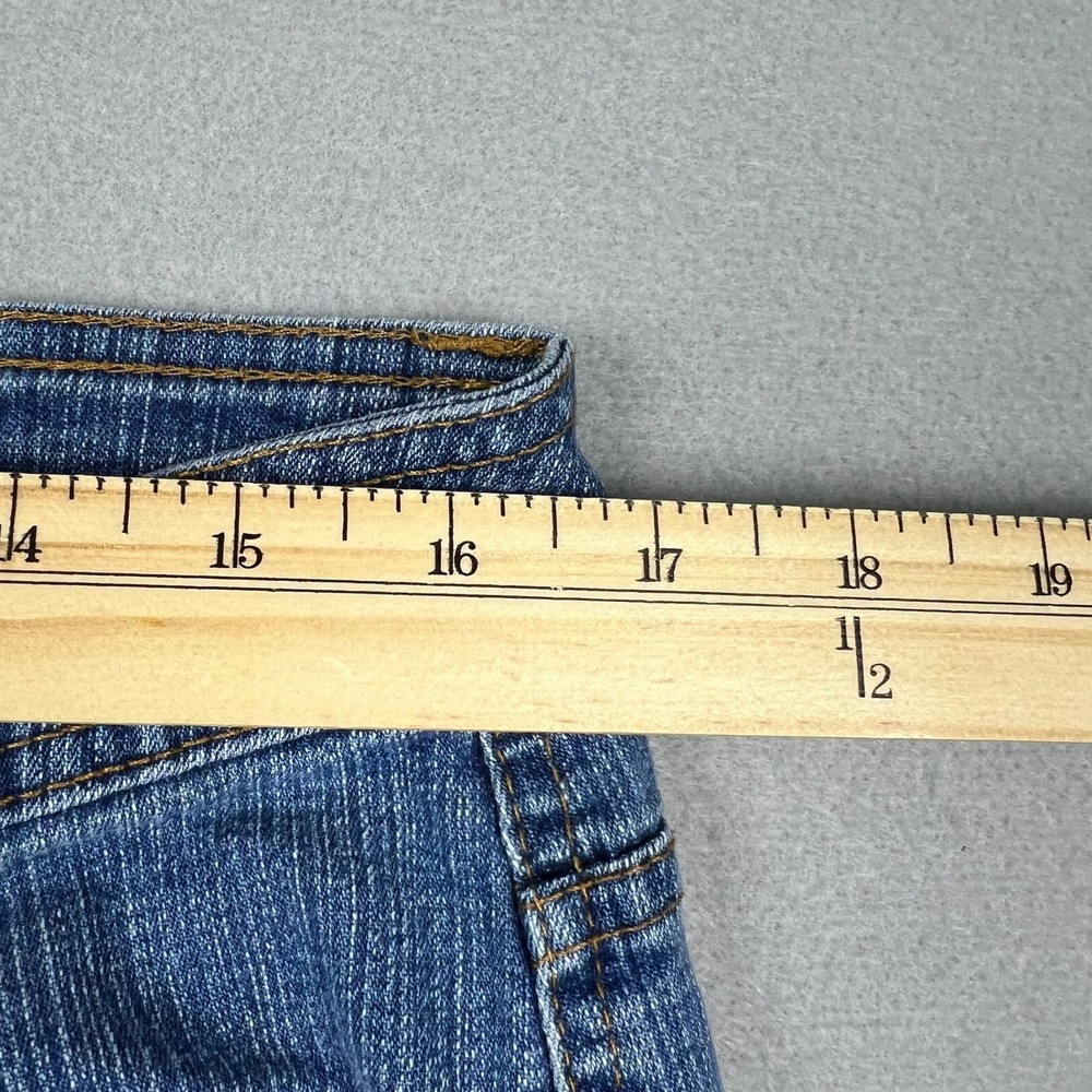 Vintage Bill Blass Women 14P Blue Wash Straight Leg Stretch Slub Denim Jeans UAE - Picture 7 of 9